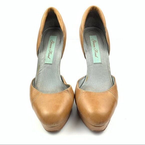 Geren Bond Womens heels size 6 brown leather Dorsay platforms - Picture 2 of 11